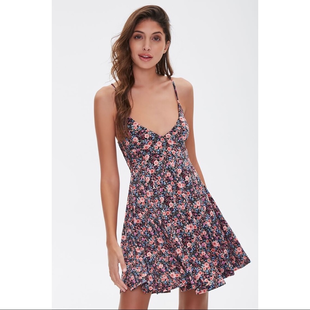 NWT Forever 21 Floral Print Mini Dress Medium